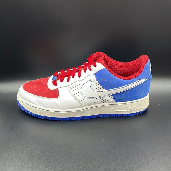 Nike Air Force 1s ‘07 White Varsity‎ Royal Red Men’s Sz 12 - Picture 8 of 10